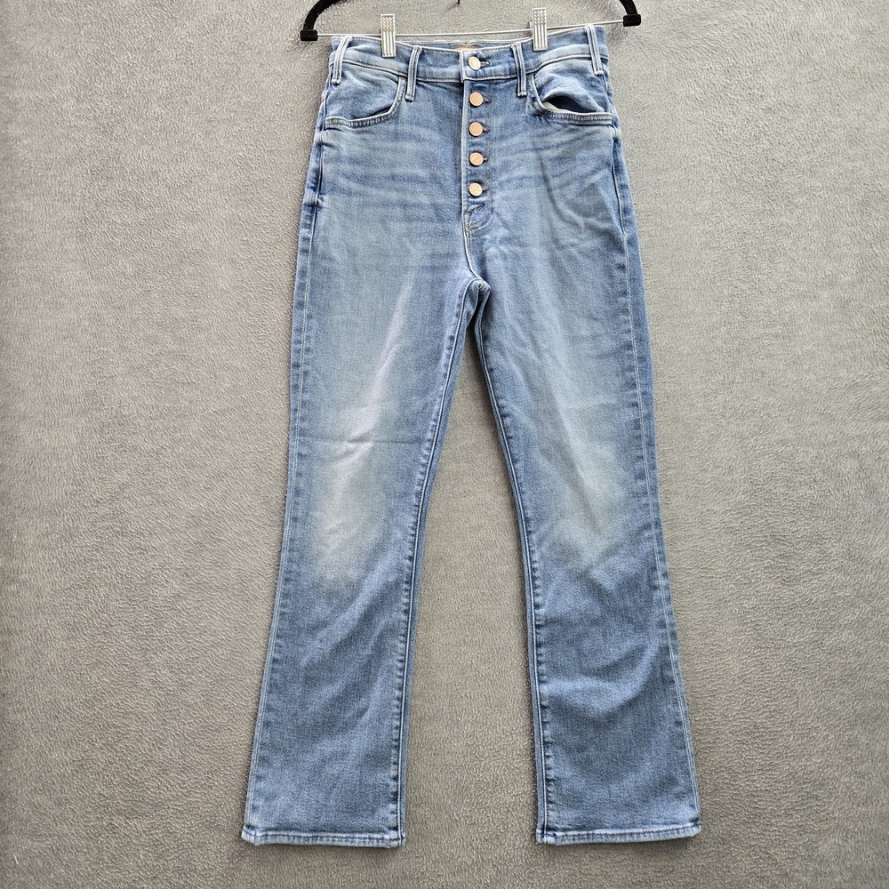 Mother Women Jeans 28 Blue Denim Ankle 10867-2219 The Pixie Hustler Button Fly‎